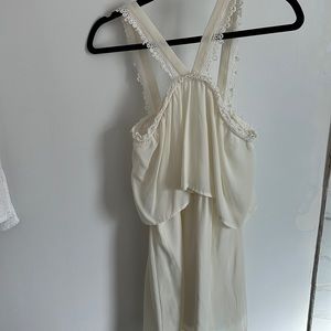 TOBI XS cream crochet mini dress